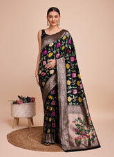 Crisp Looking Black Colour Saree